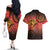 Papua New Guinea Couples Matching Off The Shoulder Long Sleeve Dress and Hawaiian Shirt Birds Of Paradise With Aboriginal Pattern - Polynesian Pride