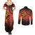 Papua New Guinea Couples Matching Summer Maxi Dress and Long Sleeve Button Shirt Birds Of Paradise With Aboriginal Pattern - Polynesian Pride