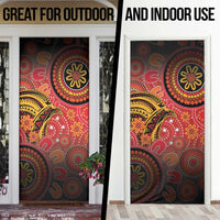 Papua New Guinea Door Cover Birds Of Paradise With Aboriginal Pattern - Polynesian Pride