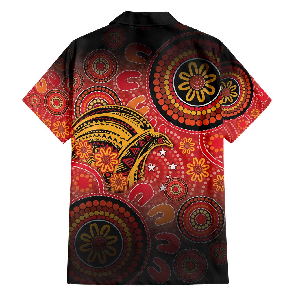 Papua New Guinea Family Matching Long Sleeve Bodycon Dress and Hawaiian Shirt Birds Of Paradise With Aboriginal Pattern - Polynesian Pride