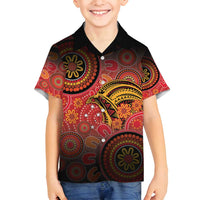 Papua New Guinea Family Matching Long Sleeve Bodycon Dress and Hawaiian Shirt Birds Of Paradise With Aboriginal Pattern - Polynesian Pride