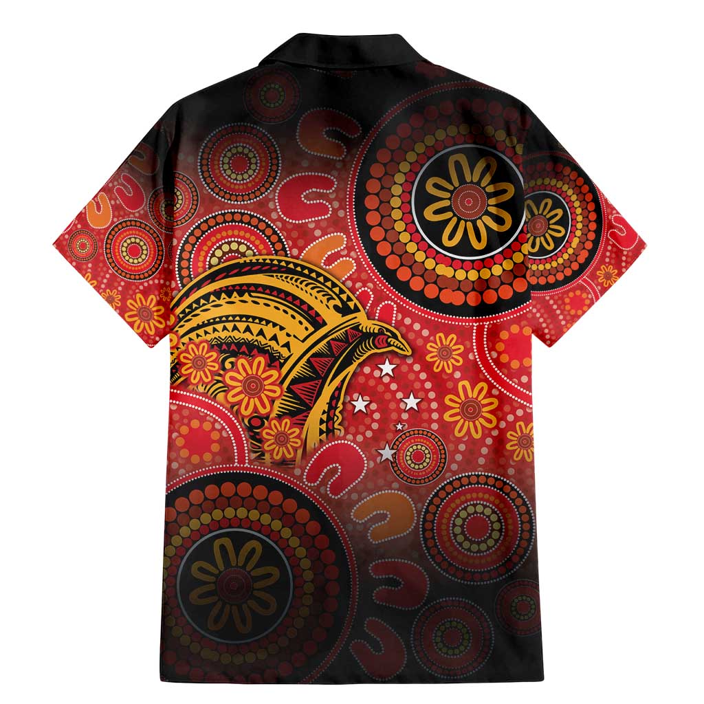 Papua New Guinea Family Matching Mermaid Dress and Hawaiian Shirt Birds Of Paradise With Aboriginal Pattern - Polynesian Pride