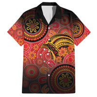 Papua New Guinea Family Matching Off The Shoulder Long Sleeve Dress and Hawaiian Shirt Birds Of Paradise With Aboriginal Pattern - Polynesian Pride