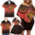 Papua New Guinea Family Matching Off Shoulder Short Dress and Hawaiian Shirt Birds Of Paradise With Aboriginal Pattern - Polynesian Pride