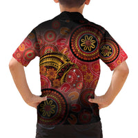 Papua New Guinea Family Matching Puletasi and Hawaiian Shirt Birds Of Paradise With Aboriginal Pattern - Polynesian Pride
