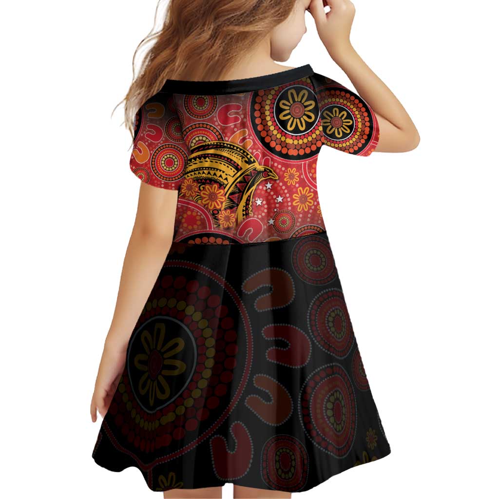 Papua New Guinea Family Matching Puletasi and Hawaiian Shirt Birds Of Paradise With Aboriginal Pattern - Polynesian Pride