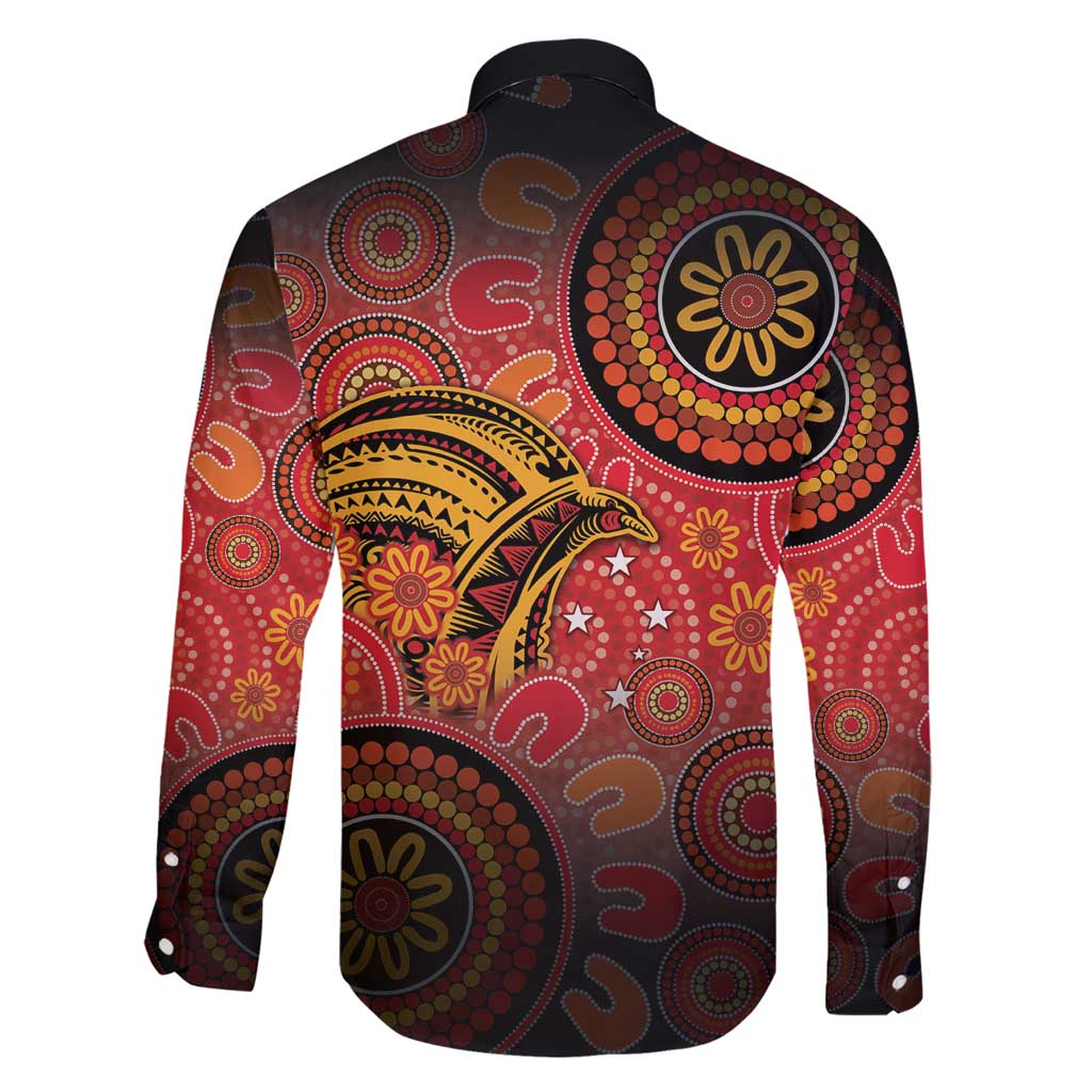 Papua New Guinea Family Matching Summer Maxi Dress and Hawaiian Shirt Birds Of Paradise With Aboriginal Pattern LT05 - Polynesian Pride