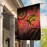 Papua New Guinea Garden Flag Birds Of Paradise With Aboriginal Pattern - Polynesian Pride