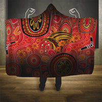 Papua New Guinea Hooded Blanket Birds Of Paradise With Aboriginal Pattern - Polynesian Pride