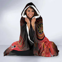 Papua New Guinea Hooded Blanket Birds Of Paradise With Aboriginal Pattern - Polynesian Pride