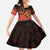 Papua New Guinea Kid Short Sleeve Dress Birds Of Paradise With Aboriginal Pattern - Polynesian Pride