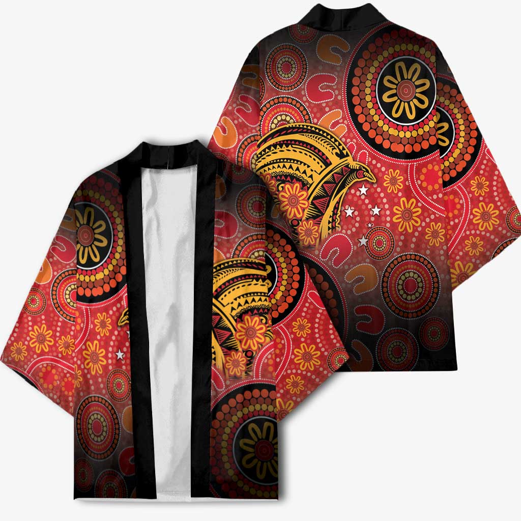 Papua New Guinea Kimono Birds Of Paradise With Aboriginal Pattern - Polynesian Pride