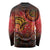 Papua New Guinea Long Sleeve Shirt Birds Of Paradise With Aboriginal Pattern - Polynesian Pride