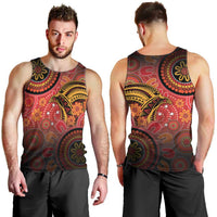 Papua New Guinea Men Tank Top Birds Of Paradise With Aboriginal Pattern - Polynesian Pride