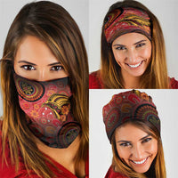 Papua New Guinea Neck Gaiter Birds Of Paradise With Aboriginal Pattern - Polynesian Pride