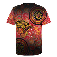 Papua New Guinea Rugby Jersey Birds Of Paradise With Aboriginal Pattern - Polynesian Pride