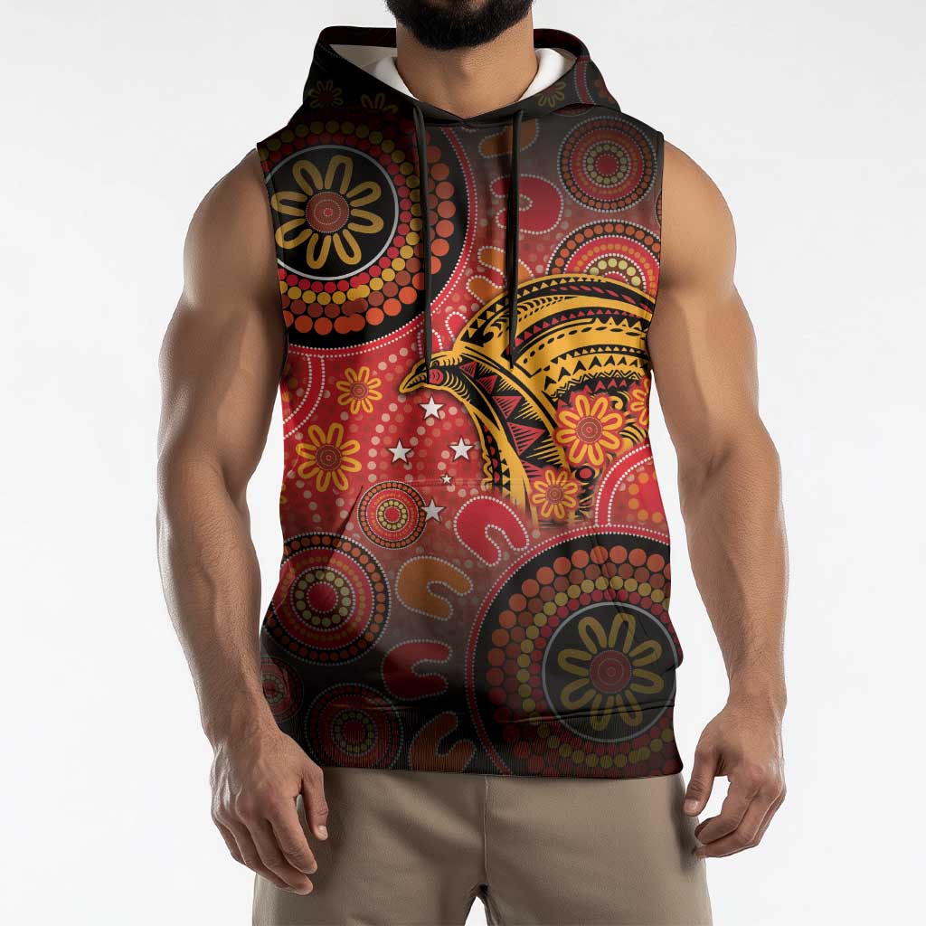 Papua New Guinea Sleeveless Hoodie Birds Of Paradise With Aboriginal Pattern - Polynesian Pride