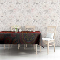 Papua New Guinea Tablecloth Birds Of Paradise With Aboriginal Pattern - Polynesian Pride