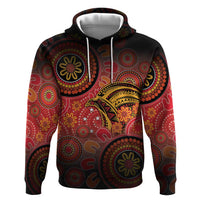 Papua New Guinea Zip Hoodie Birds Of Paradise With Aboriginal Pattern - Polynesian Pride