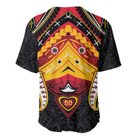 Papua New Guinea Independence Day Baseball Jersey Tribal Mask - Polynesian Pride
