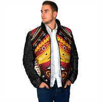 Papua New Guinea Independence Day Padded Jacket Tribal Mask - Polynesian Pride