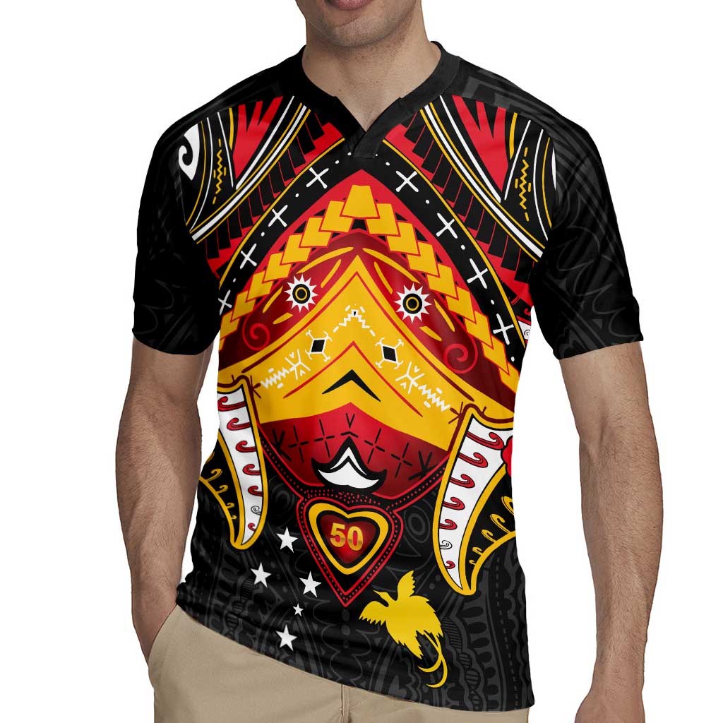 Papua New Guinea Independence Day Rugby Jersey Tribal Mask - Polynesian Pride