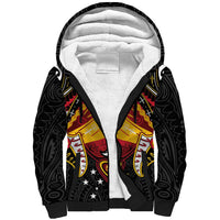 Papua New Guinea Independence Day Sherpa Hoodie Tribal Mask - Polynesian Pride