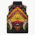 Papua New Guinea Independence Day Sleeveless Puffer Jacket Tribal Mask - Polynesian Pride