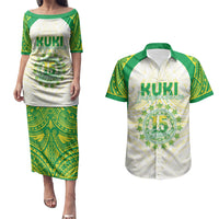 Kuki Independence 2026 Couples Matching Puletasi and Hawaiian Shirt Cook Islands 15 Finest White Version