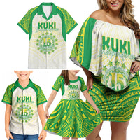 Kuki Independence 2026 Family Matching Off Shoulder Short Dress and Hawaiian Shirt Cook Islands 15 Finest White Version
