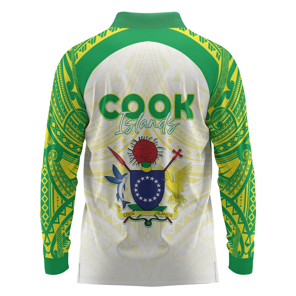 Kuki Independence 2026 Long Sleeve Polo Shirt Cook Islands 15 Finest White Version