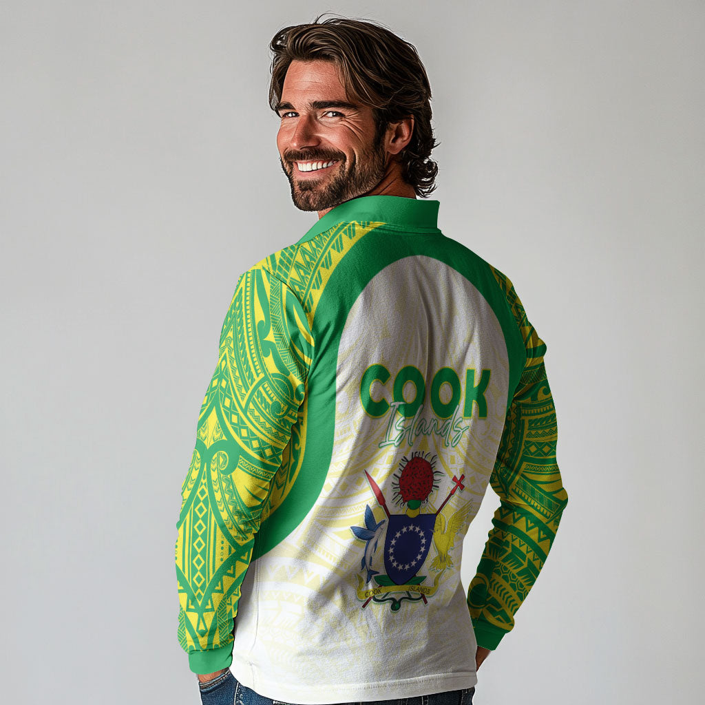 Kuki Independence 2026 Long Sleeve Polo Shirt Cook Islands 15 Finest White Version