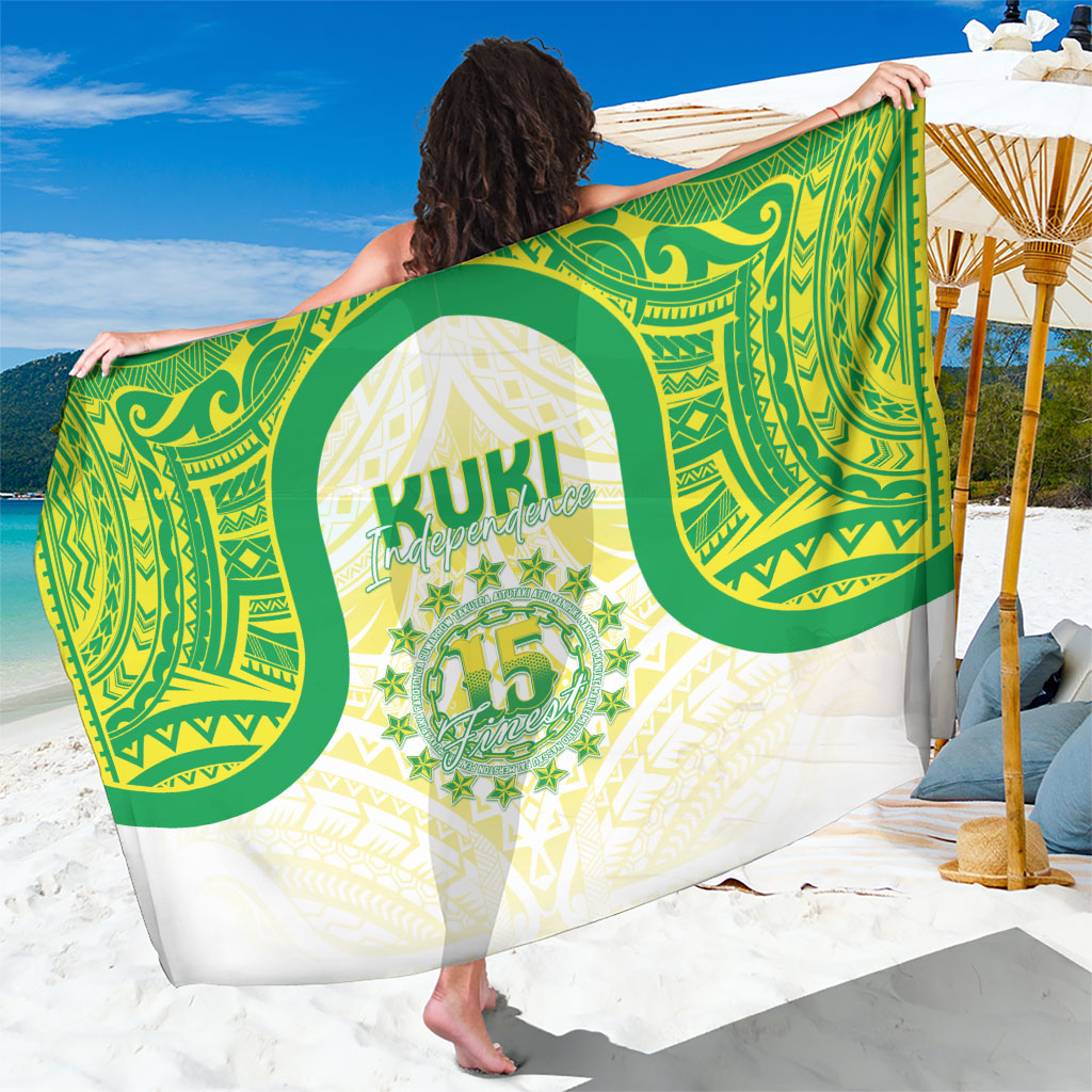 Kuki Independence 2026 Sarong Cook Islands 15 Finest White Version LT05 One Size 44 x 66 inches White - Polynesian Pride