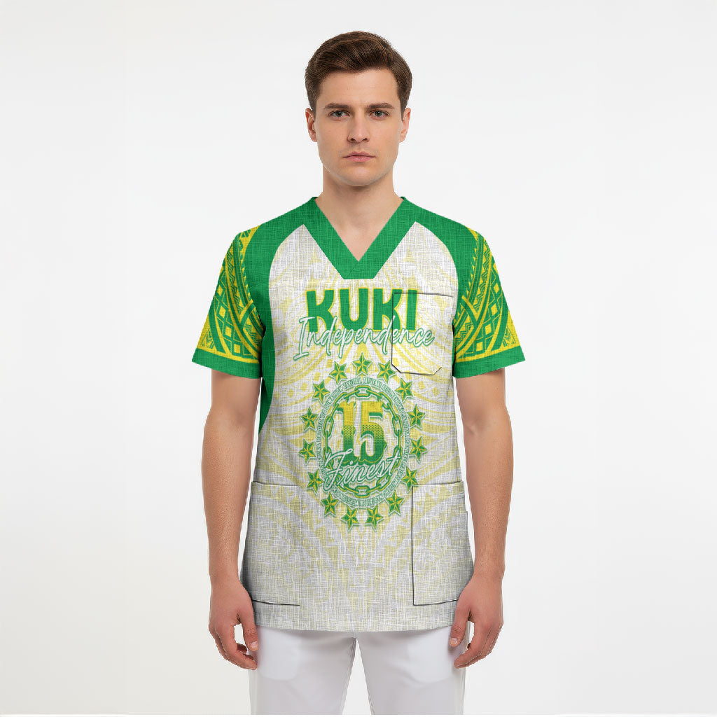 Kuki Independence 2026 Scrub Top Cook Islands 15 Finest White Version