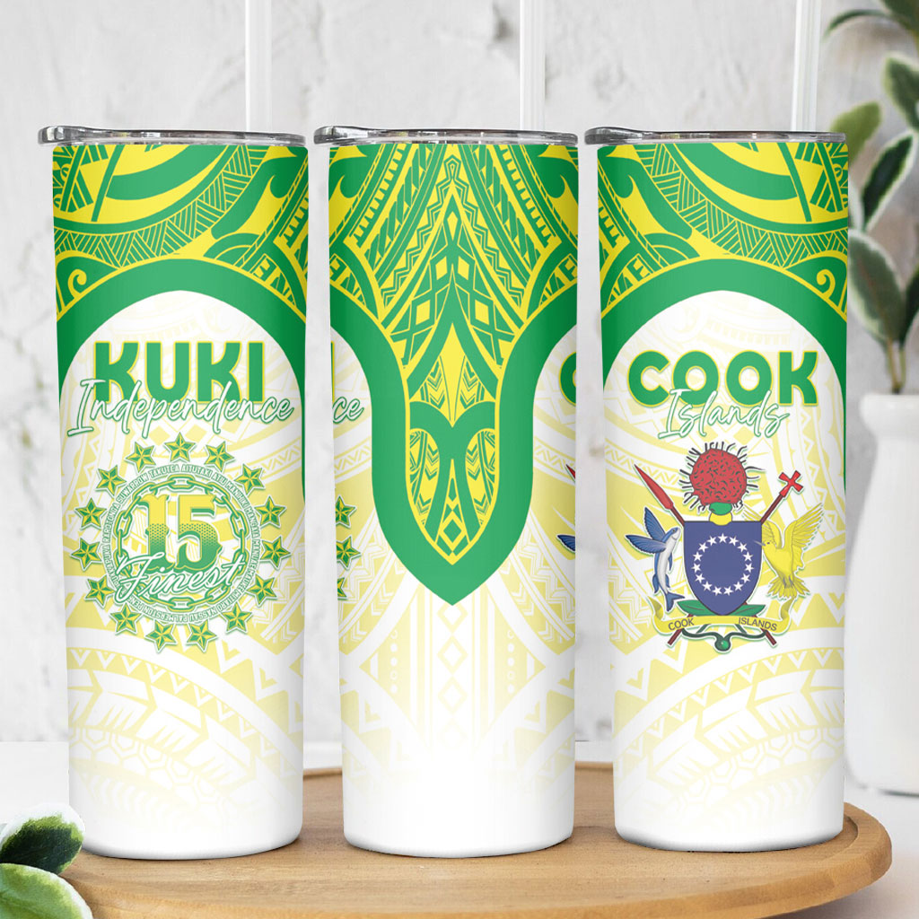 Kuki Independence 2026 Skinny Tumbler Cook Islands 15 Finest White Version
