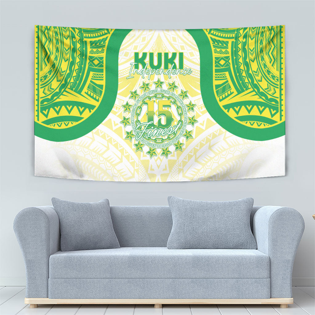 Kuki Independence 2026 Tapestry Cook Islands 15 Finest White Version