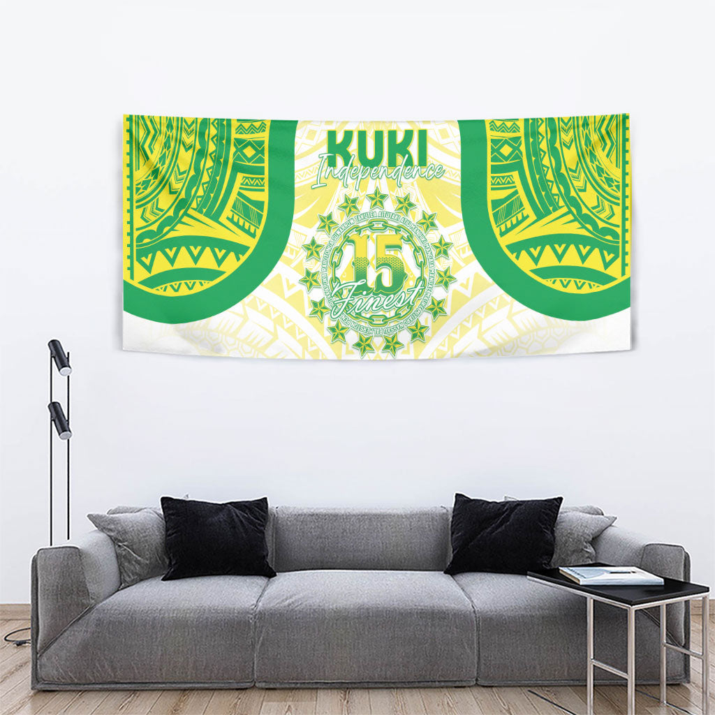 Kuki Independence 2026 Tapestry Cook Islands 15 Finest White Version