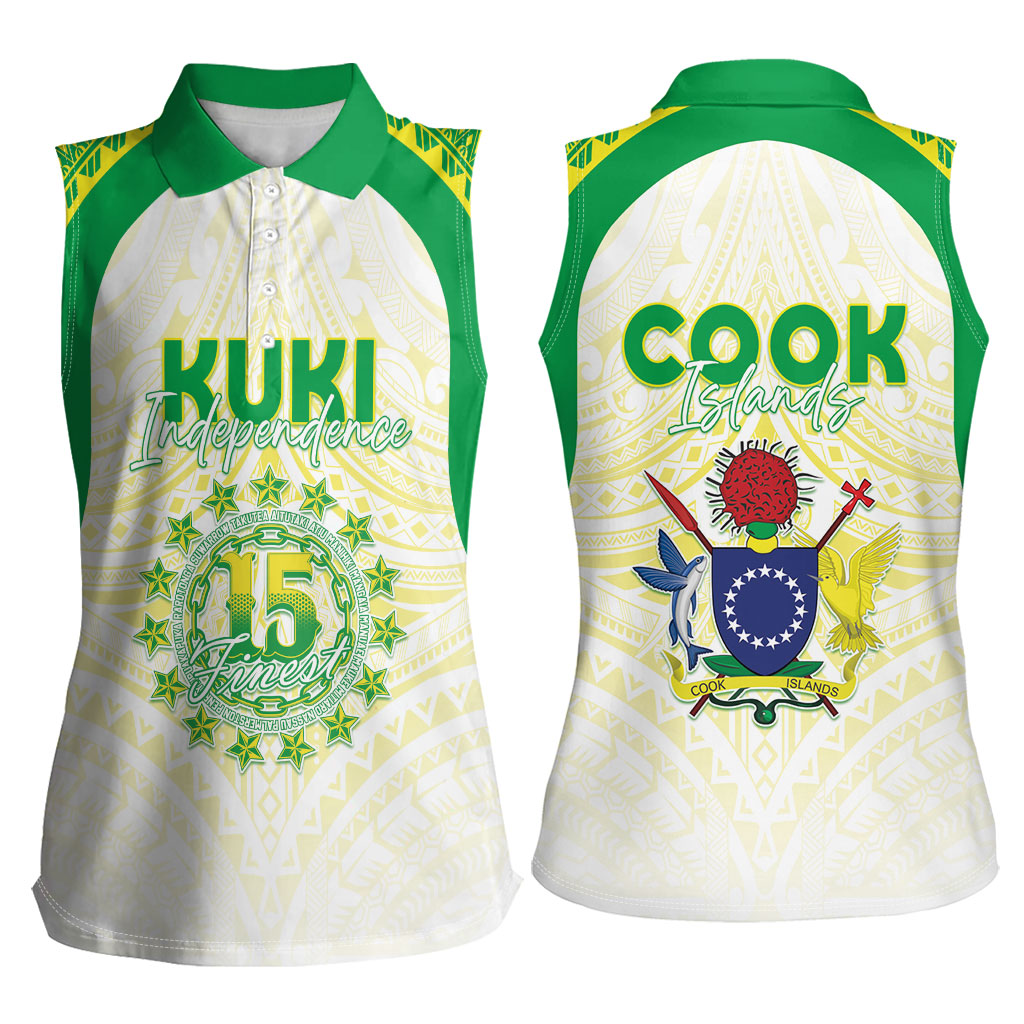 Kuki Independence 2026 Women Sleeveless Polo Shirt Cook Islands 15 Finest White Version