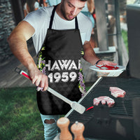 Hawaii Statehood Day Apron Kakau Pattern With Maile Pikake Honohono Lei