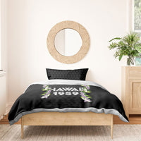 Hawaii Statehood Day Bedding Set Kakau Pattern With Maile Pikake Honohono Lei