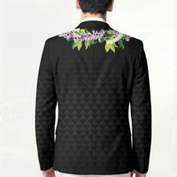 Hawaii Statehood Day Blazer Kakau Pattern With Maile Pikake Honohono Lei
