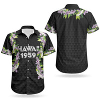 Hawaii Statehood Day Couples Matching Long Sleeve Bodycon Dress and Hawaiian Shirt Kakau Pattern With Maile Pikake Honohono Lei