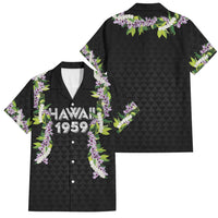 Hawaii Statehood Day Family Matching Mermaid Dress and Hawaiian Shirt Kakau Pattern With Maile Pikake Honohono Lei