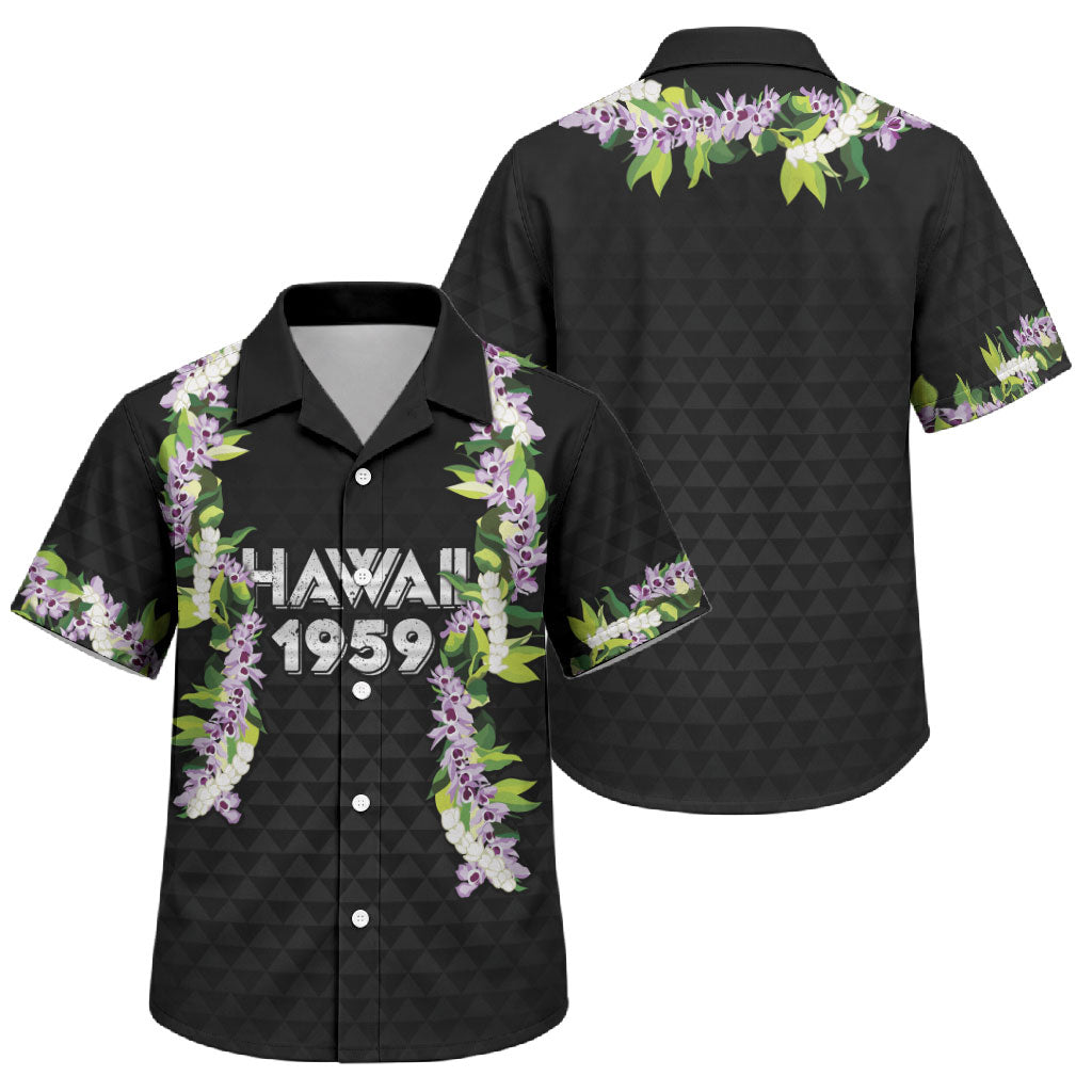 Hawaii Statehood Day Family Matching Mermaid Dress and Hawaiian Shirt Kakau Pattern With Maile Pikake Honohono Lei