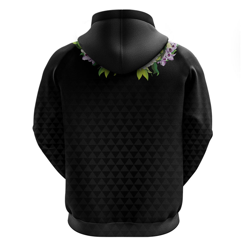 Hawaii Statehood Day Hoodie Kakau Pattern With Maile Pikake Honohono Lei