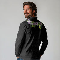 Hawaii Statehood Day Long Sleeve Polo Shirt Kakau Pattern With Maile Pikake Honohono Lei
