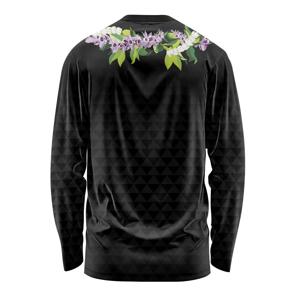 Hawaii Statehood Day Long Sleeve Shirt Kakau Pattern With Maile Pikake Honohono Lei