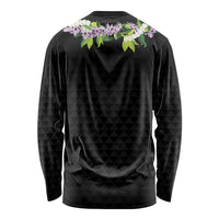 Hawaii Statehood Day Long Sleeve Shirt Kakau Pattern With Maile Pikake Honohono Lei