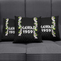 Hawaii Statehood Day Pillow Cover Kakau Pattern With Maile Pikake Honohono Lei