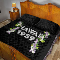 Hawaii Statehood Day Quilt Bed Set Kakau Pattern With Maile Pikake Honohono Lei